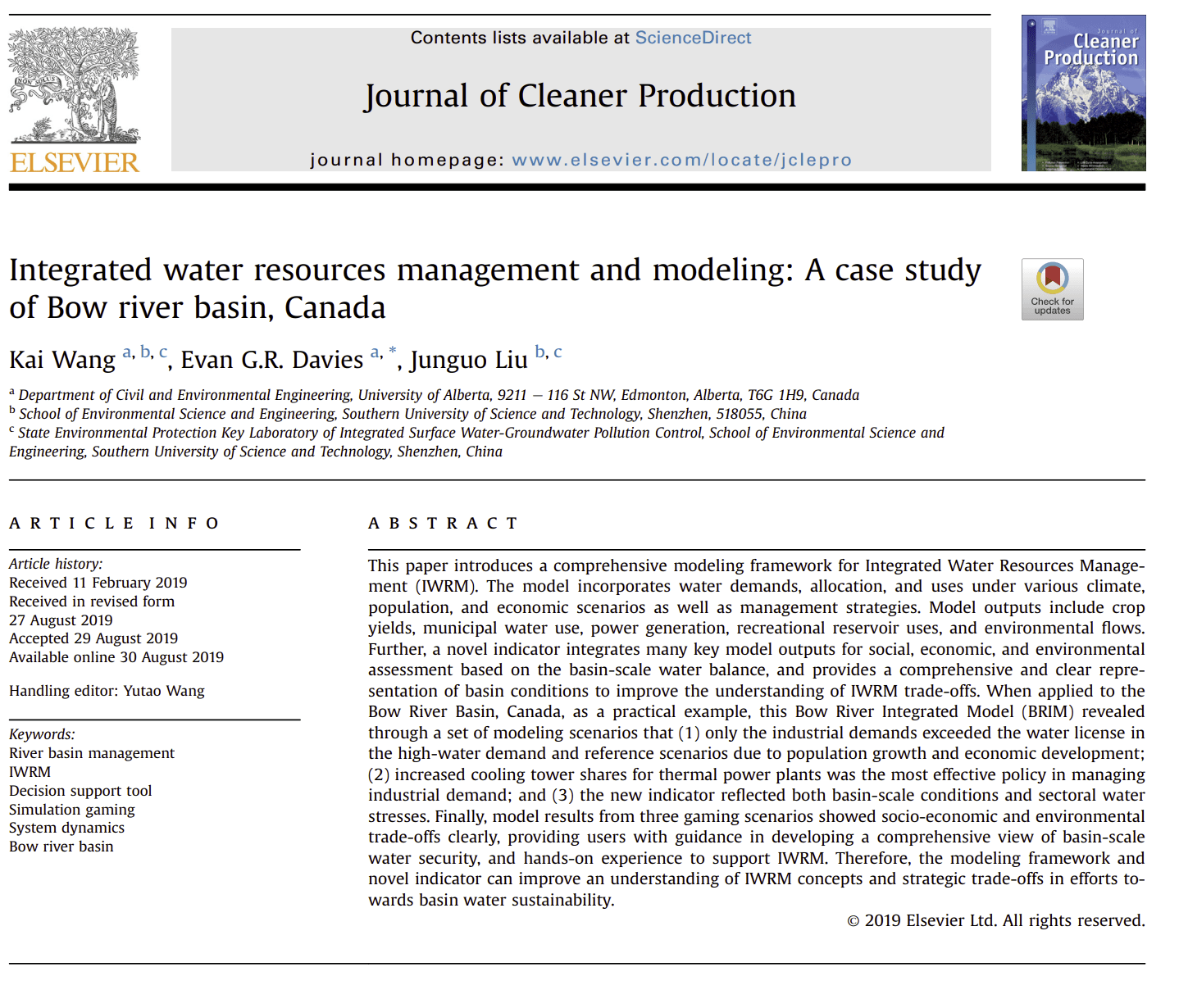 Irrigation Reservoir Management